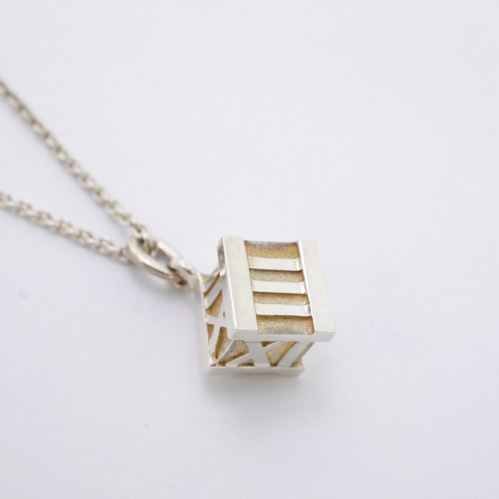 Tiffany Atlas Cube Necklace, 925 Sterling Silver, Women's, P1551149 - Picture 2 of 7
